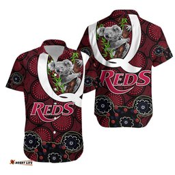 Queensland Hawaiian Shirt Reds Rugby Koala