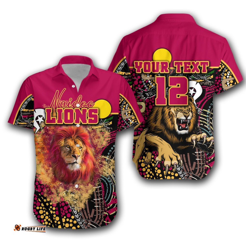 Custom Personalised Brisbane NAIDOC Week Hawaiian Shirt Lions Sport Style Ver.2