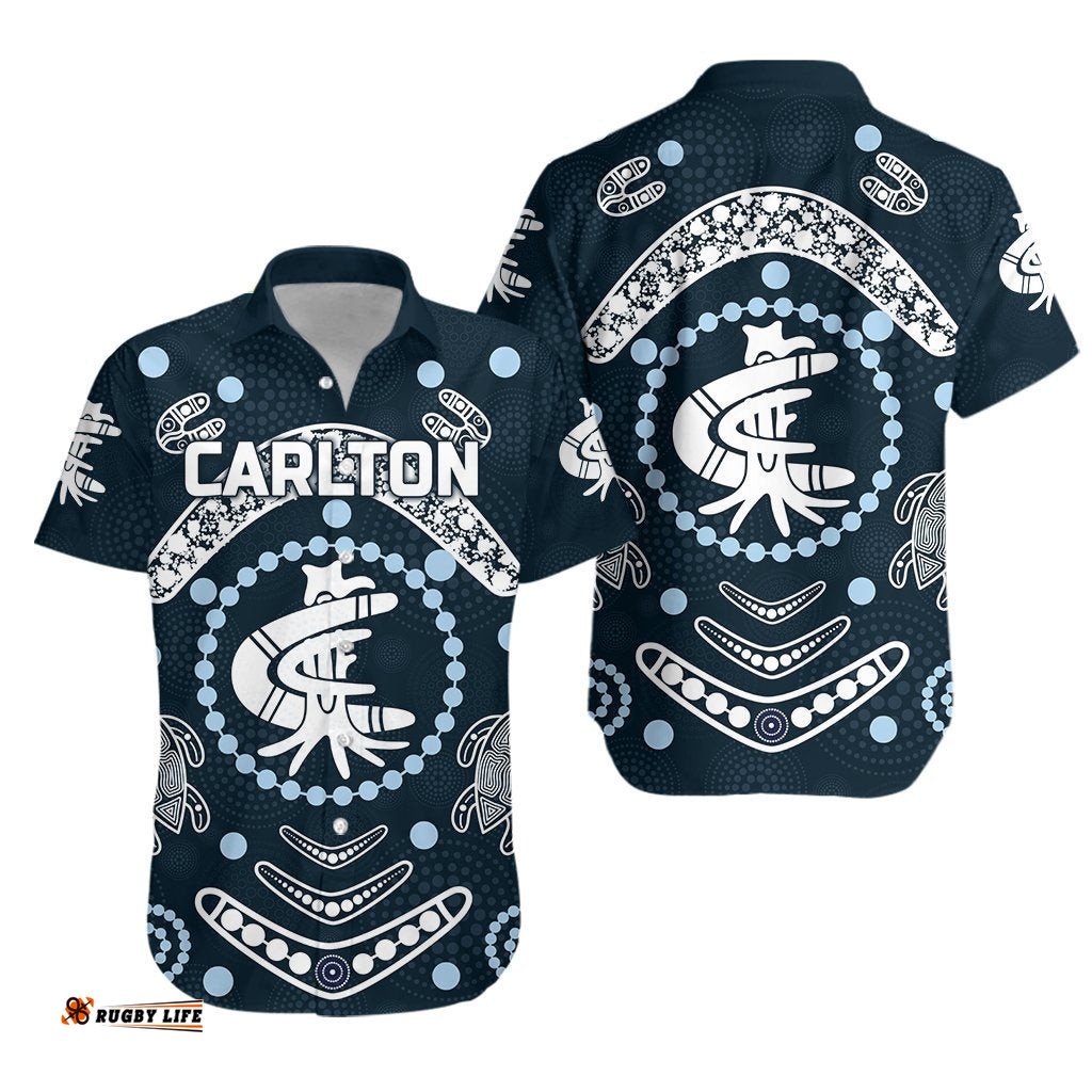 Carlton Hawaiian Shirt The Blues Baggers Indigenous