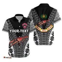 Custom Personalised Rewa Rugby Union Fiji Hawaiian Shirt Tapa Vibes Black