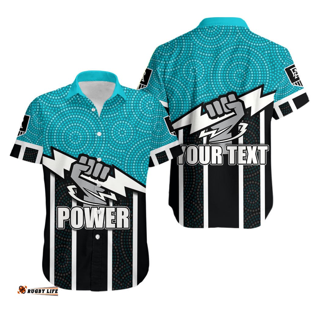 Custom Personalised Port Adelaide Hawaiian Shirt Power Aboriginal Dot Circles