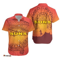 Gold Coast Hawaiian Shirt Suns Simple Indigenous