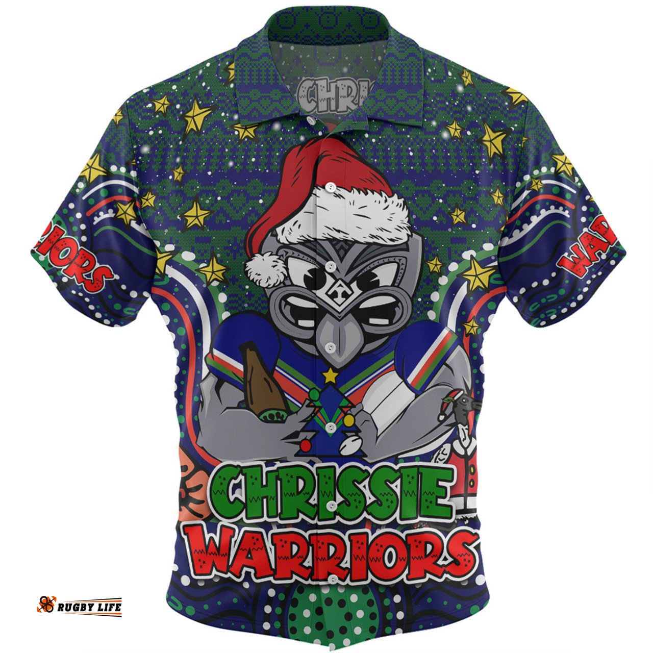 New Zealand Warriors Christmas Custom Hawaiian Shirt - Christmas Knit Patterns Vintage Jersey Ugly Hawaiian Shirt