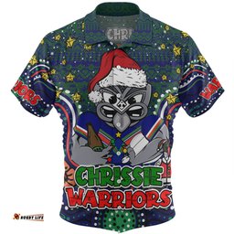 New Zealand Warriors Christmas Custom Hawaiian Shirt - Christmas Knit Patterns Vintage Jersey Ugly Hawaiian Shirt