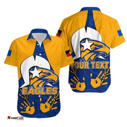Custom Personalised NAIDOC West Coast Eagles Hawaiian Shirt Aboriginal Patterns