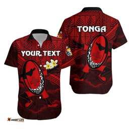 Custom Personalised Tonga Rugby Hawaiian Shirt Dab Trend Creative