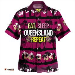 Cane Toads Sport Hawaiian Shirt - Eat Sleep Repeat With Tropical Patterns