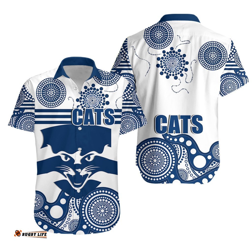 Cats Hawaiian Shirt Geelong Indigenous