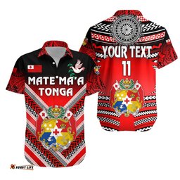 Custom Personalised Mate Ma'a Tonga Rugby Hawaiian Shirt Polynesian Creative Style, Custom Text and Number