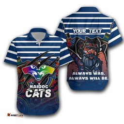 Custom Personalised Geelong NAIDOC Week Hawaiian Shirt Cats Aboriginal Version Special
