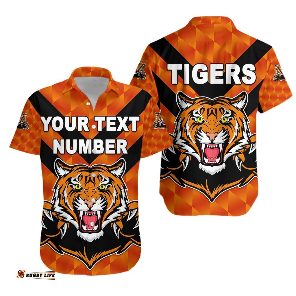 Custom Personalised Balmain Hawaiian Shirt Tigers Orange Vibes No.1