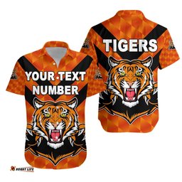 Custom Personalised Balmain Hawaiian Shirt Tigers Orange Vibes No.1