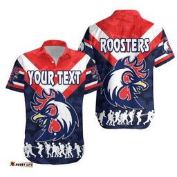 Custom Personalised Sydney Hawaiian Shirt Roosters ANZAC Style