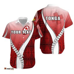 Custom Personalised Tonga Rugby Hawaiian Shirt Confident Polynesian