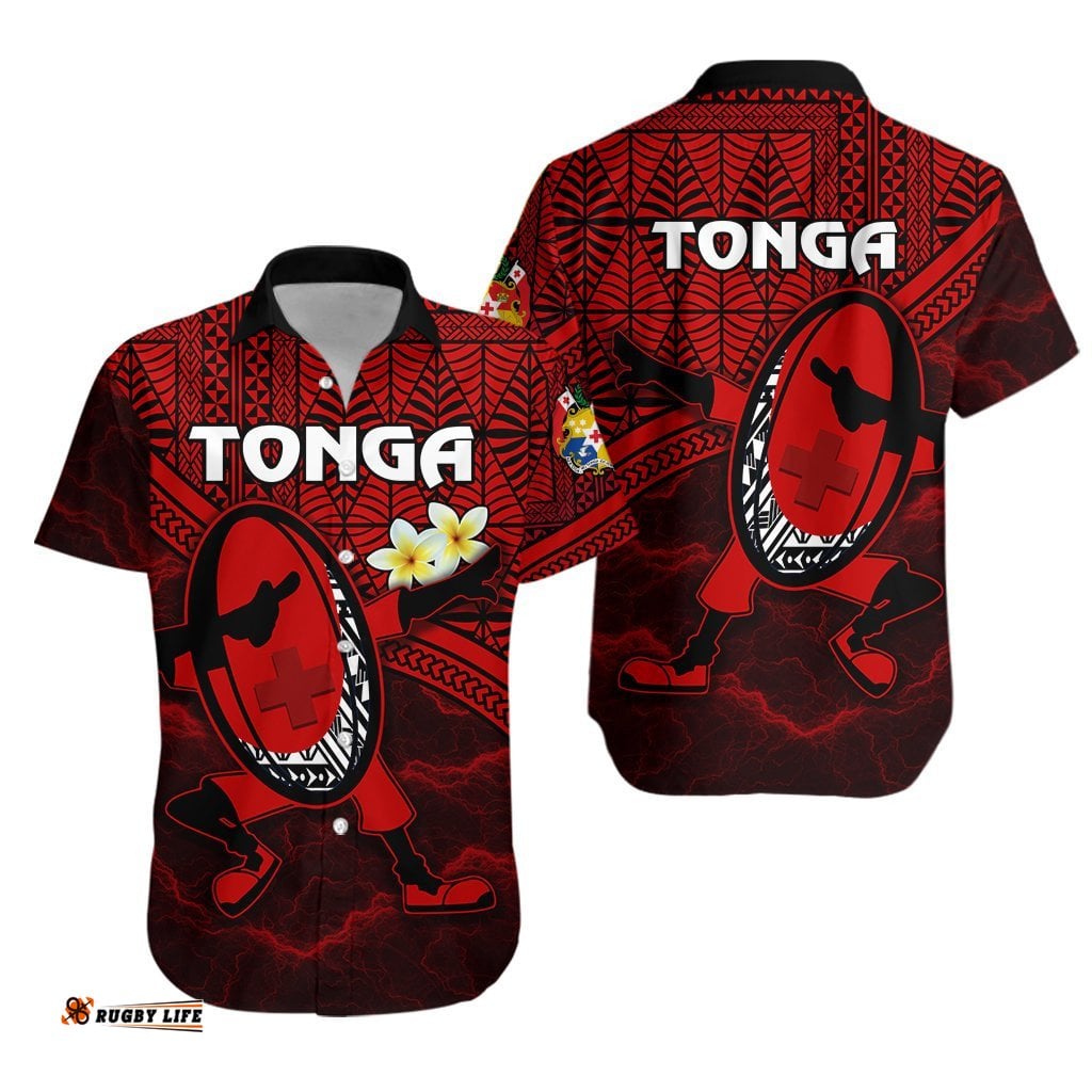 Tonga Rugby Hawaiian Shirt Dab Trend Creative