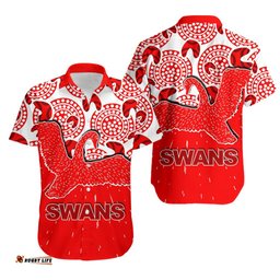 Sydney Swans Hawaiian Shirt Aboriginal Patterns