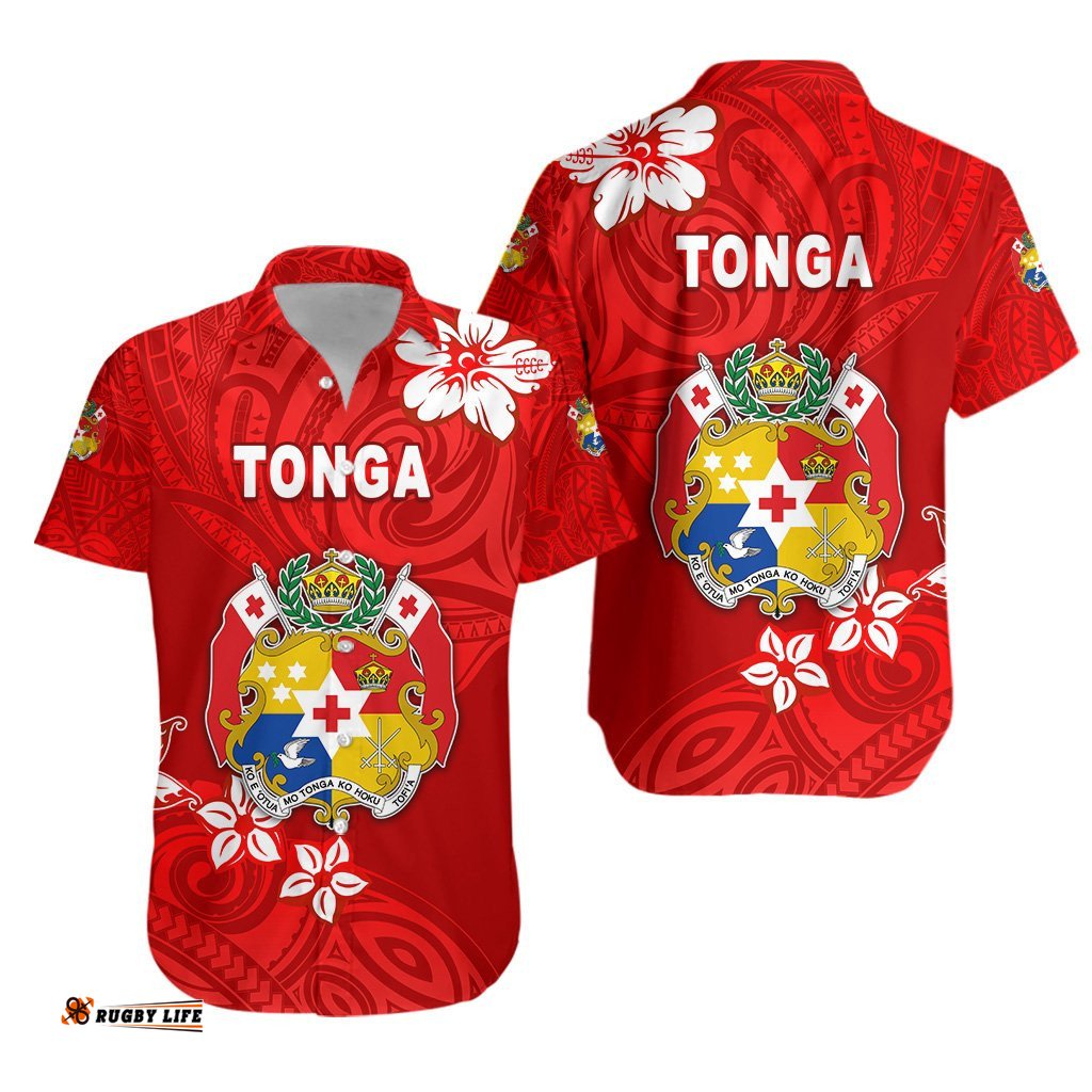 Mate Ma'a Tonga Rugby Hawaiian Shirt Polynesian Unique Vibes Full Red