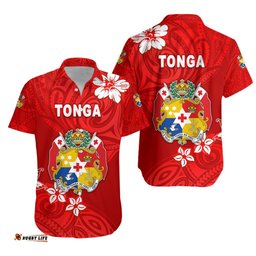 Mate Ma'a Tonga Rugby Hawaiian Shirt Polynesian Unique Vibes Full Red