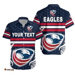 Custom Personalised USA Rugby Hawaiian Shirt Eagles Simple Style Full Navy