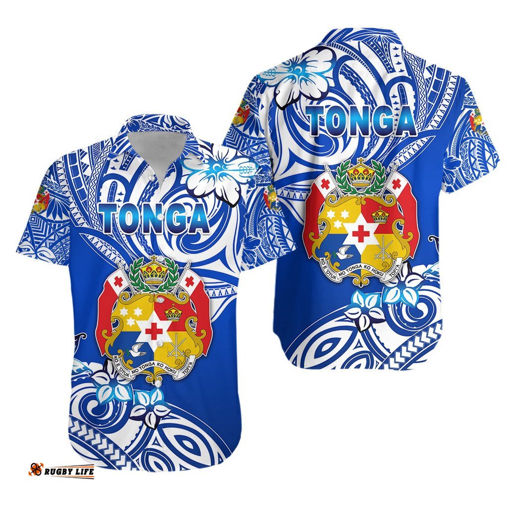 Mate Ma'a Tonga Rugby Hawaiian Shirt Polynesian Unique Vibes Blue