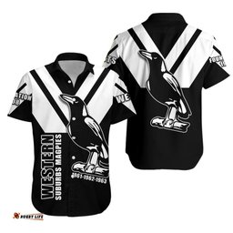 Wests 1908 Hawaiian Shirt Western Suburbs Magpies