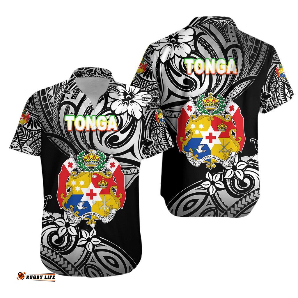 Mate Ma'a Tonga Rugby Hawaiian Shirt Polynesian Unique Vibes Black