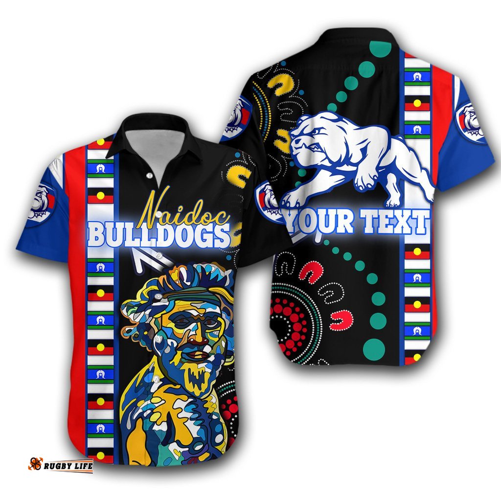 Custom Personalised Western Football Bulldogs Hawaiian Shirt NAIDOC Week Indigenous