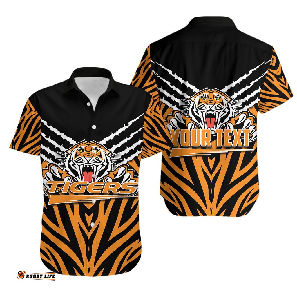 Custom Personalised Wests Tigers Hawaiian Shirt Version Claw