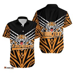 Custom Personalised Wests Tigers Hawaiian Shirt Version Claw