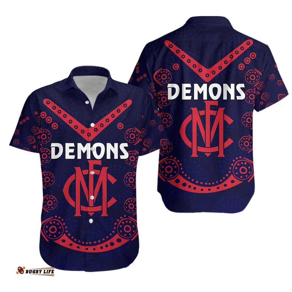 Melbourne Demons Indigenous Hawaiian Shirt Football