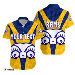 Custom Personalised Adelaide Hawaiian Shirt Rams Merino Original Yellow