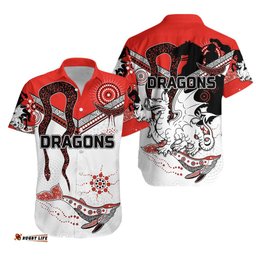 Dragons Hawaiian Shirt St. George Aboriginal White