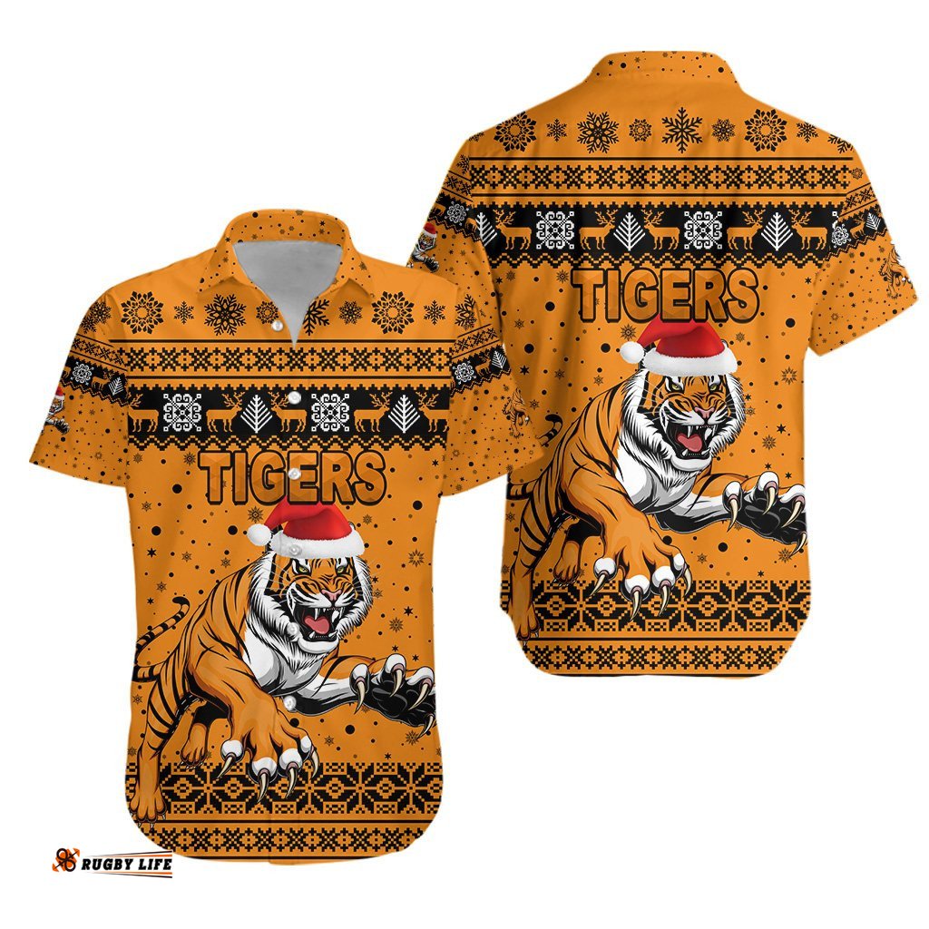 Wests Christmas Hawaiian Shirt Tigers Unique Vibes Orange