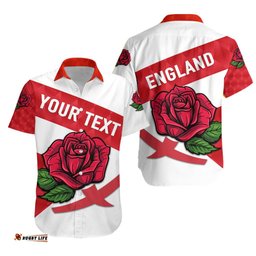 Custom Personalised England Rugby Hawaiian Shirt Sporty Style