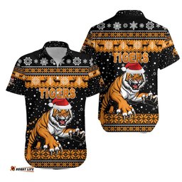 Wests Christmas Hawaiian Shirt Tigers Unique Vibes Black