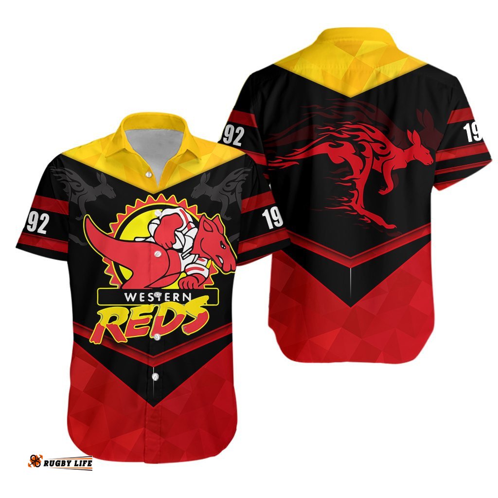 WA Reds Hawaiian Shirt Red Kangaroos