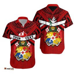 Custom Personalised Tonga Rugby Hawaiian Shirt Mate Ma'a Tonga