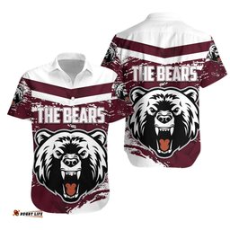The North Sydney Bears Hawaiian Shirt Painting Style