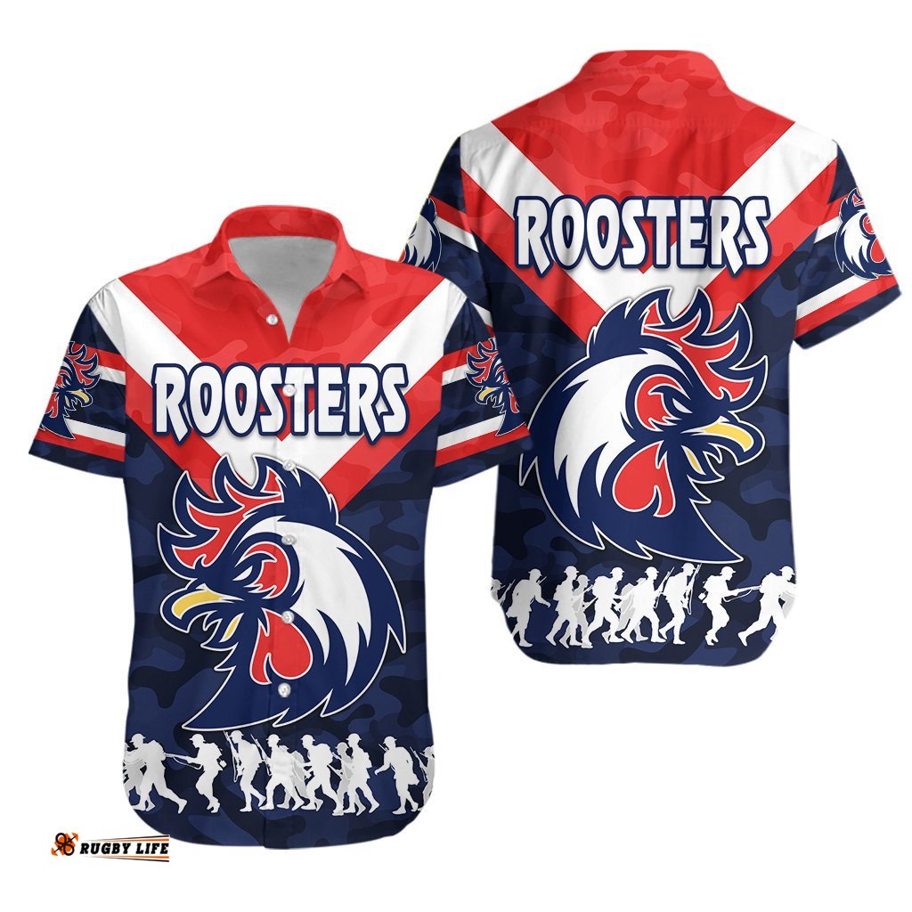 Sydney Hawaiian Shirt Roosters ANZAC Style