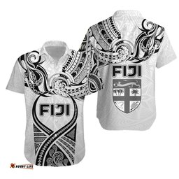 Fiji Rugby Hawaiian Shirt Polynesian Waves Style