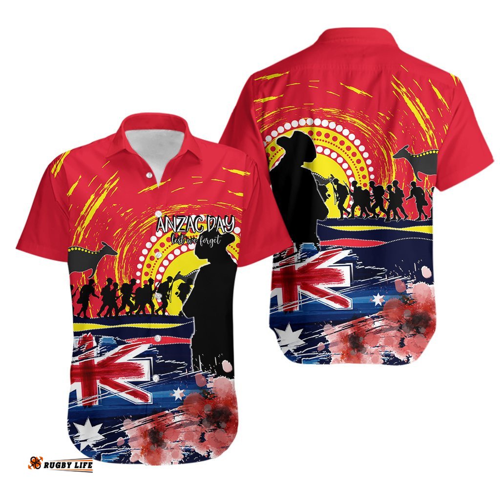 Australia Hawaiian Shirt ANZAC Day Lest We Forget No.2