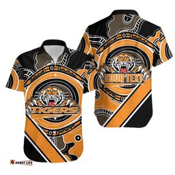 Custom Personalised Wests Tigers Hawaiian Shirt Version Abiriginal
