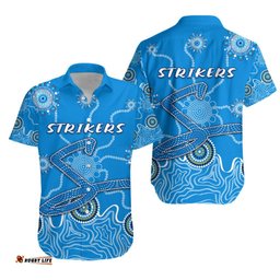 Adelaide Strikers Hawaiian Shirt Indigenous Blue Energy