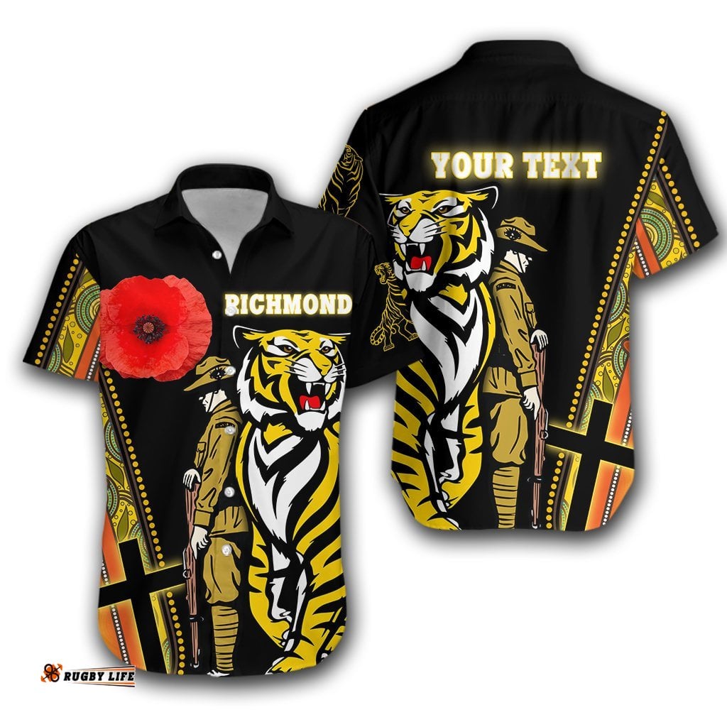 Custom Personalised Richmond Premier Hawaiian Shirt Tiger And Soldiers