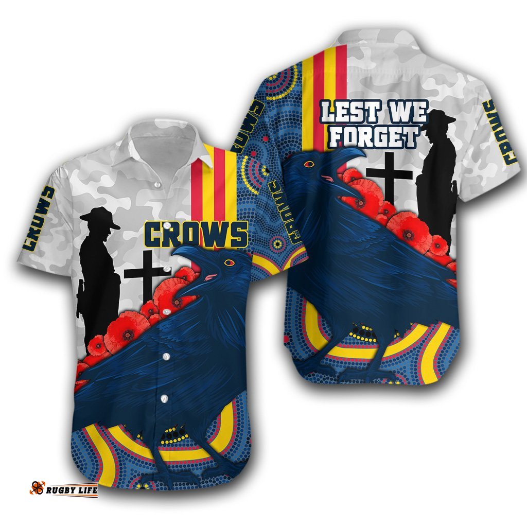 Adelaide Hawaiian Shirt Special Crows ANZAC Day