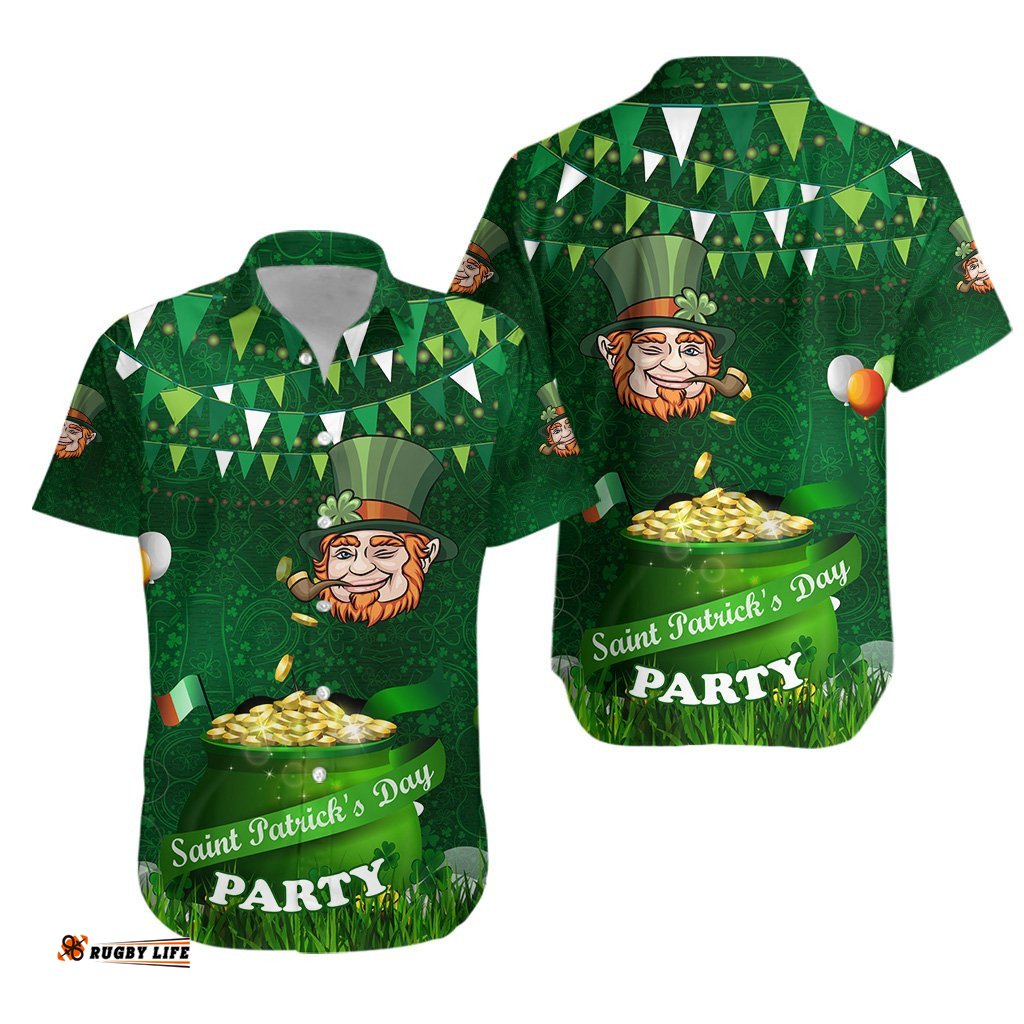 Patrick's Day Hawaiian Shirt Shamrock Festival Style