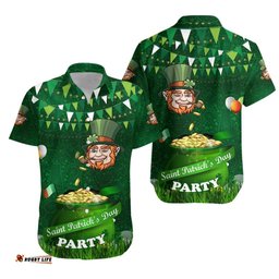 Patrick's Day Hawaiian Shirt Shamrock Festival Style