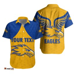 Custom Personalised Eagles Hawaiian Shirt West Coast Gold