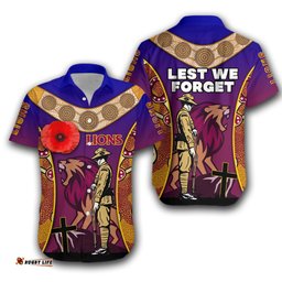 Brisbane Hawaiian Shirt Lions ANZAC Day Gradients Style