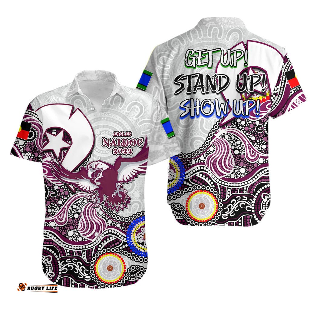 Sea Eagles Rugby Hawaiian Shirt NAIDOC Patterns
